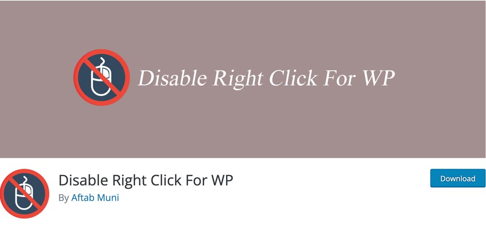 Disable Right Click for WP插件
